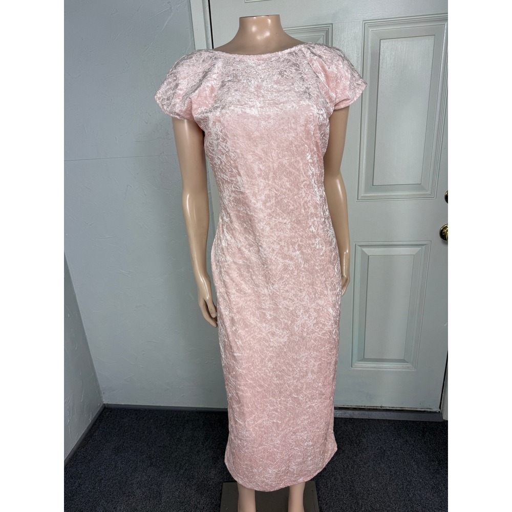 Vintage 90s Florencia Fiume Dress Large Crushed Velvet Low Open back B3-29
